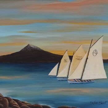 Pintura intitulada "BOM TEMPO NO CANAL" por Sofia Sant´Ana, Obras de arte originais, Acrílico Montado em Armação em madeira