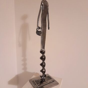 Sculpture intitulée "LA FEMME ET LA CREA…" par Gerard Lami, Œuvre d'art originale, Métaux