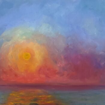 제목이 "une mer de tranquil…"인 미술작품 Vladislav Guzeev로, 원작, 기름 나무 들것 프레임에 장착됨