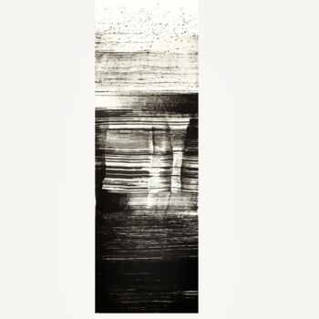 Dessin intitulée "Horizons _14" par Maryam Shams, Œuvre d'art originale, Encre Monté sur Châssis en bois