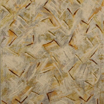 Painting titled "WHITE AND GOLD" by Coco, Original Artwork, Acrylic Mounted on Wood Stretcher frame