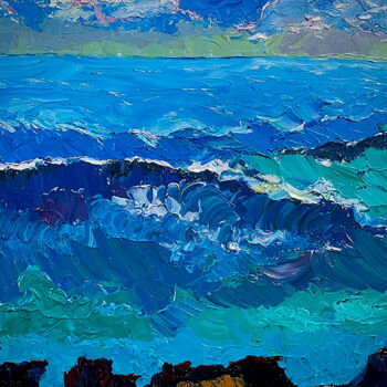 Schilderij getiteld "Breathing" door Nikol Aghababyan, Origineel Kunstwerk, Olie