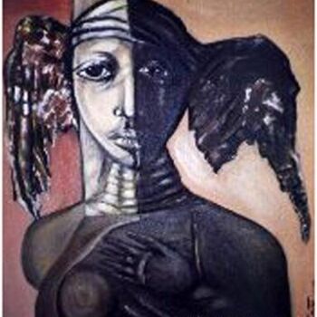 Pintura titulada "retrato africano" por Hebe Beatriz Alioto, Obra de arte original