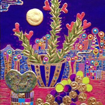 Peinture intitulée "Lovely Night" par Chiori Ohnaka, Œuvre d'art originale, Pigments Monté sur artwork_cat.