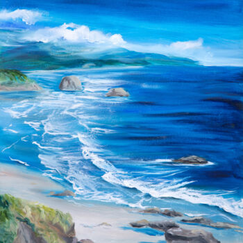 Pintura titulada "Blue ocean" por Julia Valova, Obra de arte original, Oleo