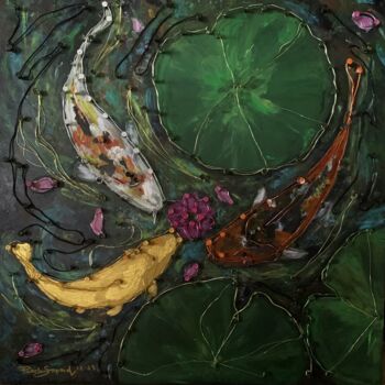 Painting titled "KoiS (4th variation)" by Pearles, Original Artwork, Acrylic Mounted on Other rigid panel