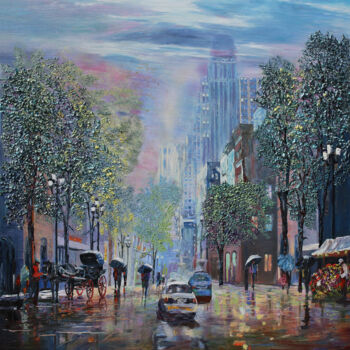 Painting titled "Dreaming Away On A…" by Kenneth Halvorsen, Original Artwork, Oil Mounted on Wood Stretcher frame