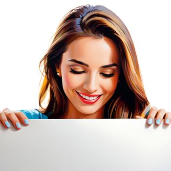 Digital Arts με τίτλο "Woman Looking Down…" από Mankdhani, Αυθεντικά έργα τέχνης, Εικόνα που δημιουργήθηκε με AI