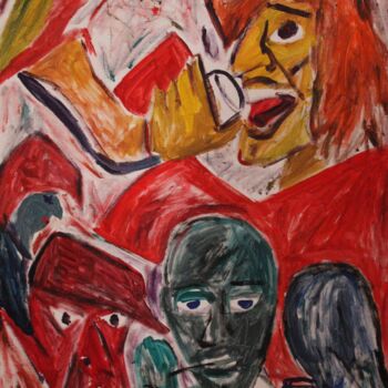 Painting titled "Bottoms up!" by Mikhey Chikov, Original Artwork, Acrylic