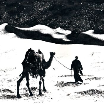 Tekening getiteld "Path in the Sands /…" door Vladimir Abaimov, Origineel Kunstwerk, Inkt