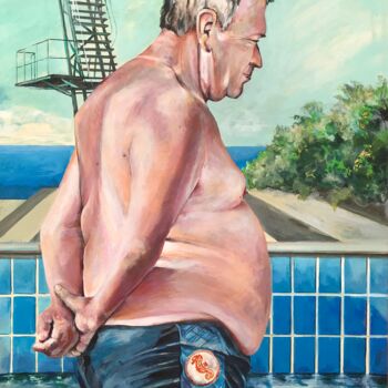 Malerei mit dem Titel "Seepferdchen" von Michael Rehr-Hoffmann, Original-Kunstwerk, Acryl