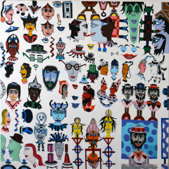 Malerei mit dem Titel "Faces" von Sergio Gio, Original-Kunstwerk, Öl