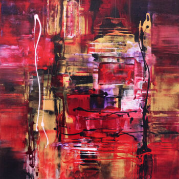 Peinture intitulée "Chasing Echoes I" par Paresh Nrshinga F R S A, Œuvre d'art originale, Acrylique Monté sur Châssis en bois