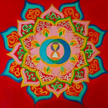 Painting titled "Сакральная Геометрия" by Mandalakorn, Original Artwork, Acrylic Mounted on Wood Stretcher frame