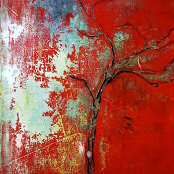 Peinture intitulée "Red Fall" par Annette Wyrick-Solari, Œuvre d'art originale, Acrylique Monté sur Châssis en bois