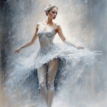 Digital Arts titled "Frost En Pointe: Ba…" by Andreea Dobos, Original Artwork, Digital Painting Mounted on Aluminium