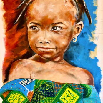 Peinture intitulée "Petite fille du Bur…" par Christian Lartaud (Christian Gavots), Œuvre d'art originale, Huile