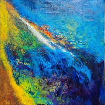 Painting titled "AQUARIUS" by Catherine Jacomet, Original Artwork, Acrylic