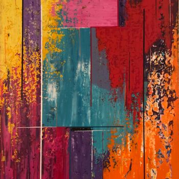 Painting titled "Field of Noise no:5" by Uday Mastenbroek, Original Artwork, Acrylic