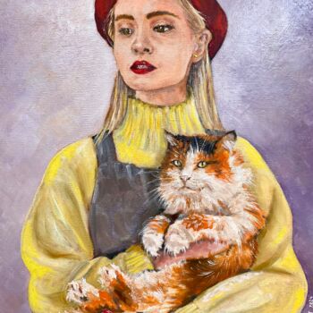 Peinture intitulée "Girl in a yellow sw…" par Mishanina Julia, Œuvre d'art originale, Huile