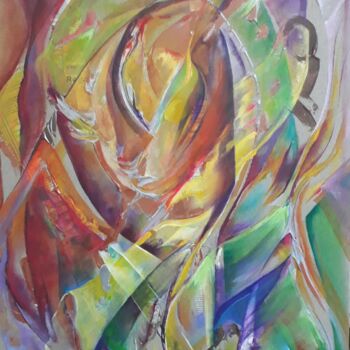 Painting titled "Expressions mitigées" by Héla Sarraj, Original Artwork, Acrylic