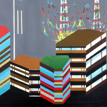 Peinture intitulée "Inside, Outside, Ur…" par Remi Delaplace, Œuvre d'art originale, Acrylique Monté sur Châssis en bois