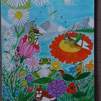 Peinture intitulée "Une journée de prin…" par Angélique Marchese, Œuvre d'art originale, Acrylique
