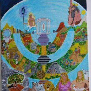 Peinture intitulée "L'humanité" par Angélique Marchese, Œuvre d'art originale, Acrylique