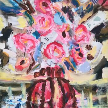 Peinture intitulée "Romantique" par Frédérique Girin, Œuvre d'art originale, Acrylique Monté sur Châssis en bois