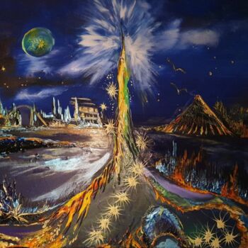 Painting titled "Energy Point" by Barbara Fuhrmann, Original Artwork, Acrylic