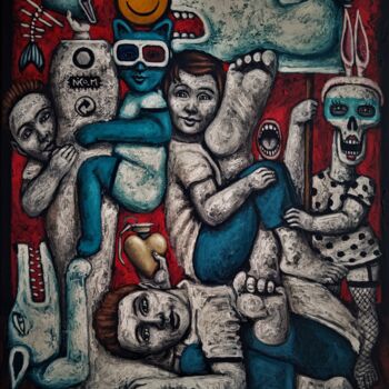 Painting titled "SITUATION BANCALE S…" by Nicolas Monjo, Original Artwork, Acrylic Mounted on Wood Stretcher frame