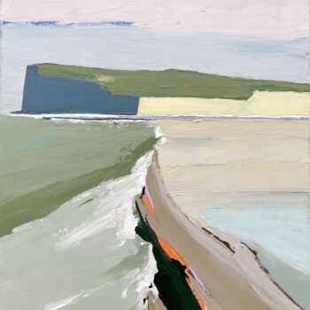 Peinture intitulée "Falaises et plage d…" par Laurent Gilbert, Œuvre d'art originale, Acrylique