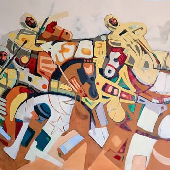 Painting titled "L'épique" by Nacir Imache, Original Artwork, Acrylic