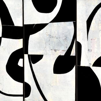 Painting titled ""Le Noir et le Blan…" by Sophie Duplain, Original Artwork, Acrylic Mounted on Wood Stretcher frame