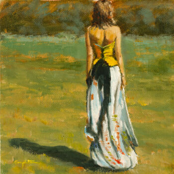 Peinture intitulée "El corpiño amarillo" par Eduardo Carpintero García, Œuvre d'art originale, Huile