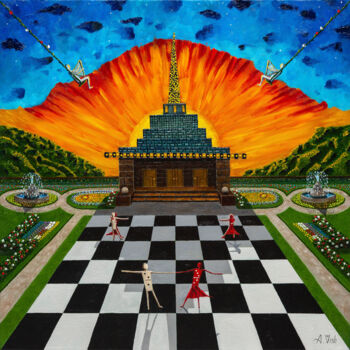 Painting titled "From Dusk Till Dawn" by Anton Vishnevsky (A. Vish), Original Artwork, Oil Mounted on Wood Panel