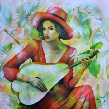 Peinture intitulée "Morceau en forme de…" par Jeannette Guichard-Bunel, Œuvre d'art originale, Huile Monté sur Châssis en bo…
