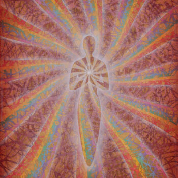 Painting titled "Namaste IV" by Socrates Geens, Original Artwork, Acrylic Mounted on Wood Stretcher frame