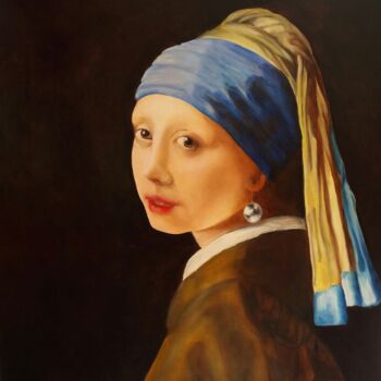 Pintura titulada "la jeune fille à la…" por Nicole Pèpe Gaumier, Obra de arte original, Oleo
