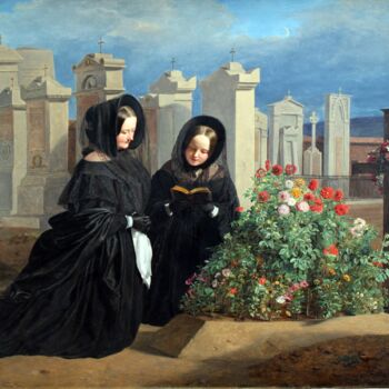 Painting titled "Le jour de la Touss…" by Ferdinand Georg Waldmüller, Original Artwork, Oil