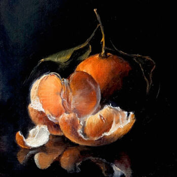 Painting titled "Clémentines à la ch…" by Maria Zhiltsova, Original Artwork, Oil