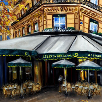 Painting titled "Autumn at Les Deux…" by Ruslana Levandovska, Original Artwork, Oil Mounted on Wood Stretcher frame