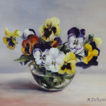 Painting titled "Viola" by Maria Zhiltsova, Original Artwork, Oil