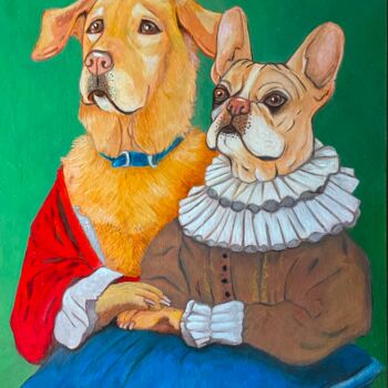 Peinture intitulée "The Perfect Pair" par Carrie Correa, Œuvre d'art originale, Huile Monté sur Châssis en bois