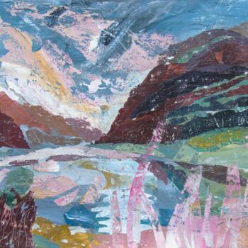 Collages titulada "Glencoe Willowherb" por Donald Mcleman, Obra de arte original, Collages Montado en Panel de madera