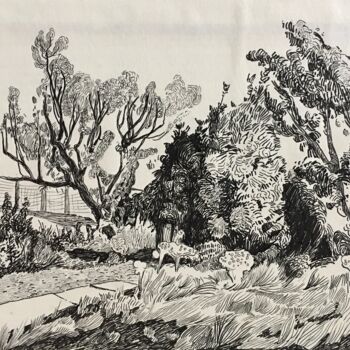 Dessin intitulée "'''Landscape''" par Raffi Ghazaryan, Œuvre d'art originale, Stylo gel