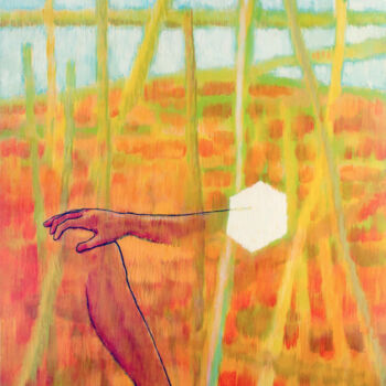 Painting titled "Renacer entre Escom…" by Jesus Tejedor, Original Artwork, Acrylic Mounted on Wood Stretcher frame
