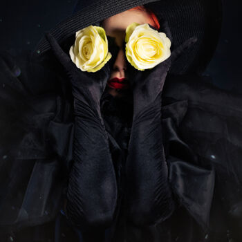 Photography titled "The woman with the…" by Cédric Brion, Original Artwork, Digital Photography Mounted on Aluminium