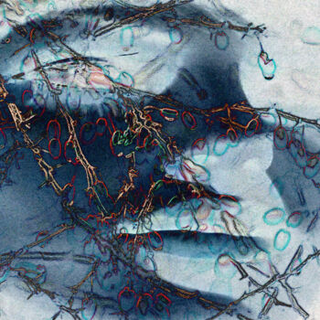 Digital Arts titled "Blue face" by Johann Sidlo, Original Artwork, Digital Collage