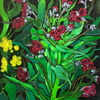 Ζωγραφική με τίτλο "''Flowers''" από Raffi Ghazaryan, Αυθεντικά έργα τέχνης, Ακρυλικό